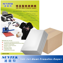 Papier de transfert de presse de chaleur de couleur foncée de jet d&#39;encre pour le T-shirt (STC-T03)